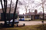 Woltersdorf Beiwagen 90 vor dem Depot Woltersdorfer Straßenbahn (1994)
