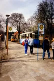 Woltersdorf Straßenbahnlinie 87 mit Beiwagen 92 am Rahnsdorf (1994)