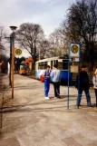 Woltersdorf Straßenbahnlinie 87 mit Beiwagen 92 am S-Bahnhof Rahnsdorf (1994)
