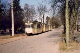Woltersdorf Straßenbahnlinie 87 mit Triebwagen 28 am Thälmannplatz (1986)