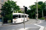 Würzburg Straßenbahnlinie 5 mit Gelenkwagen 210 am Berliner Platz (2003)