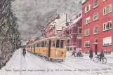 Zeichnung: Aarhus Straßenbahnlinie 1 mit Triebwagen 56 auf Trøjborgvej (1943-1944)