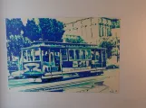 Zeichnung: San Francisco Kabelstraßenbahn California mit Kabelstraßenbahn 57 auf California Street (2023)