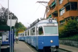 Zürich Straßenbahnlinie 4 mit Gelenkwagen 1684 am Werdhölzli (2005)