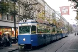 Zürich Straßenbahnlinie 7 mit Gelenkwagen 1657 auf Bahnhofstr. / HB (2005)