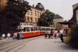 Zwickau Straßenbahnlinie 4 mit Triebwagen 921 am Zentralhaltestelle (1990)