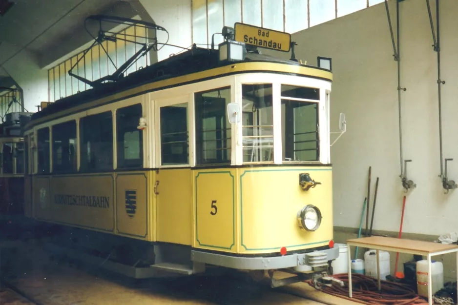 Bad Schandau Museumswagen 5 innen Depot Kirnitzschtalbahn (1996)