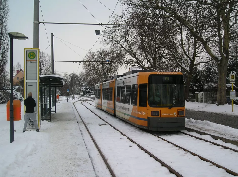 Berlin Schnelllinie M1 mit Niederflurgelenkwagen 1048 am Wiesenwinkel (2010)