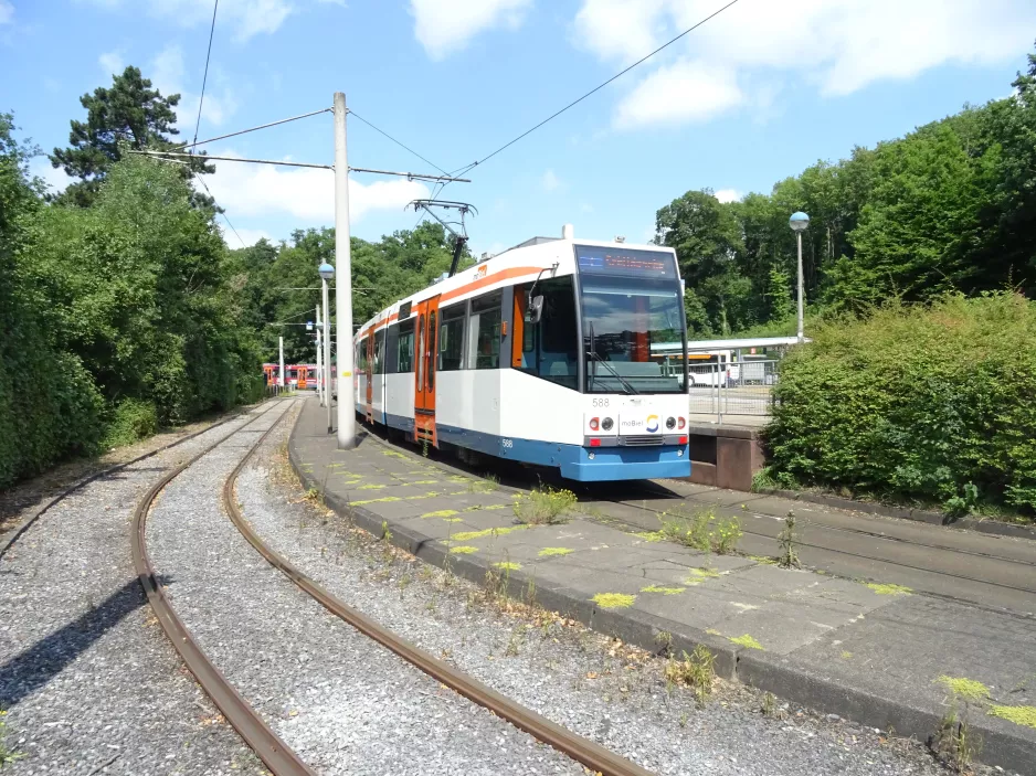 Bielefeld Straßenbahnlinie 1 mit Gelenkwagen 588 am Senne (2022)