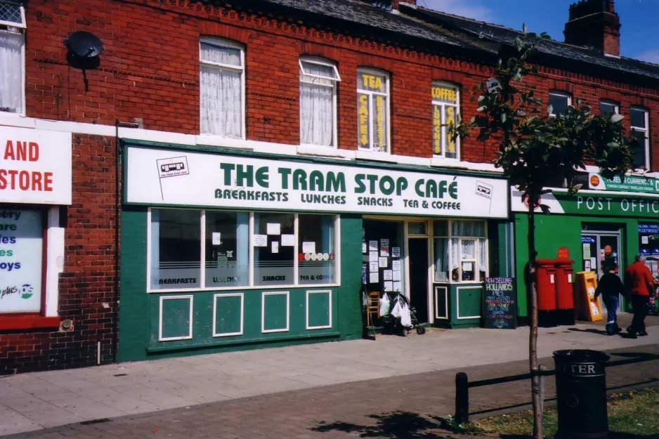 Blackpool der Eingang zu The Tram Stop Café, Fleetwood (2006)