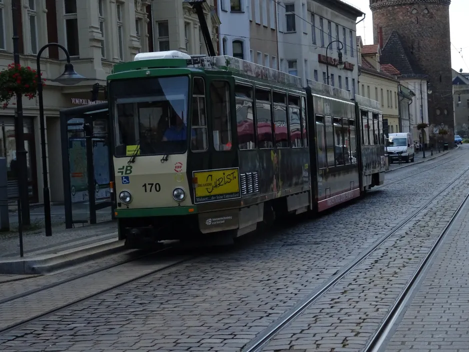 Brandenburg an der Havel Straßenbahnlinie 1 mit Gelenkwagen 170 am Steinstr. (2024)