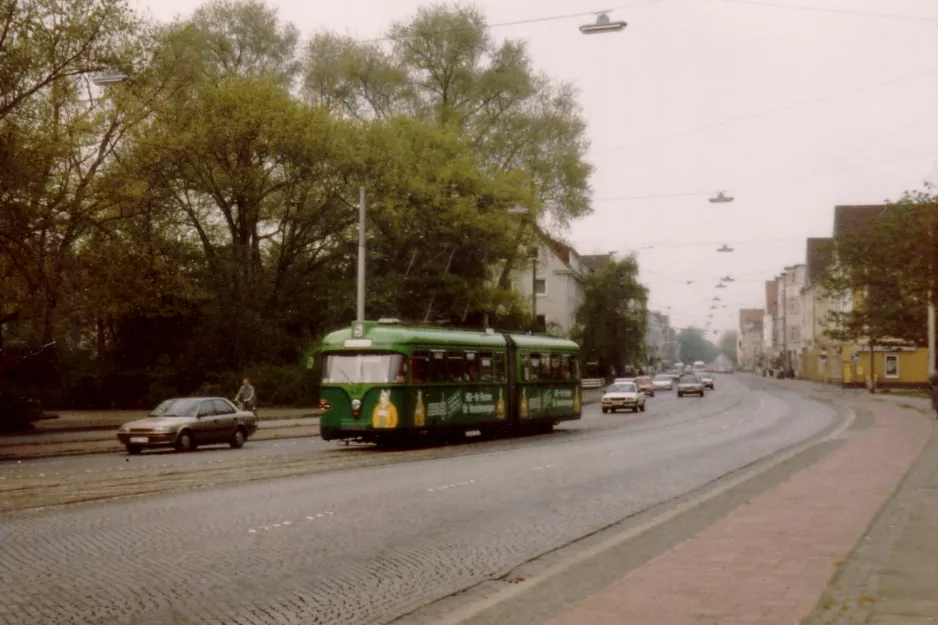 Bremen Zusätzliche Linie 5 mit Gelenkwagen 431 auf Leibnizplatz (1989)