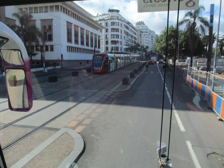 Casablanca Straßenbahnlinie T1 nah Parc De La Ligue Arabe (2018)