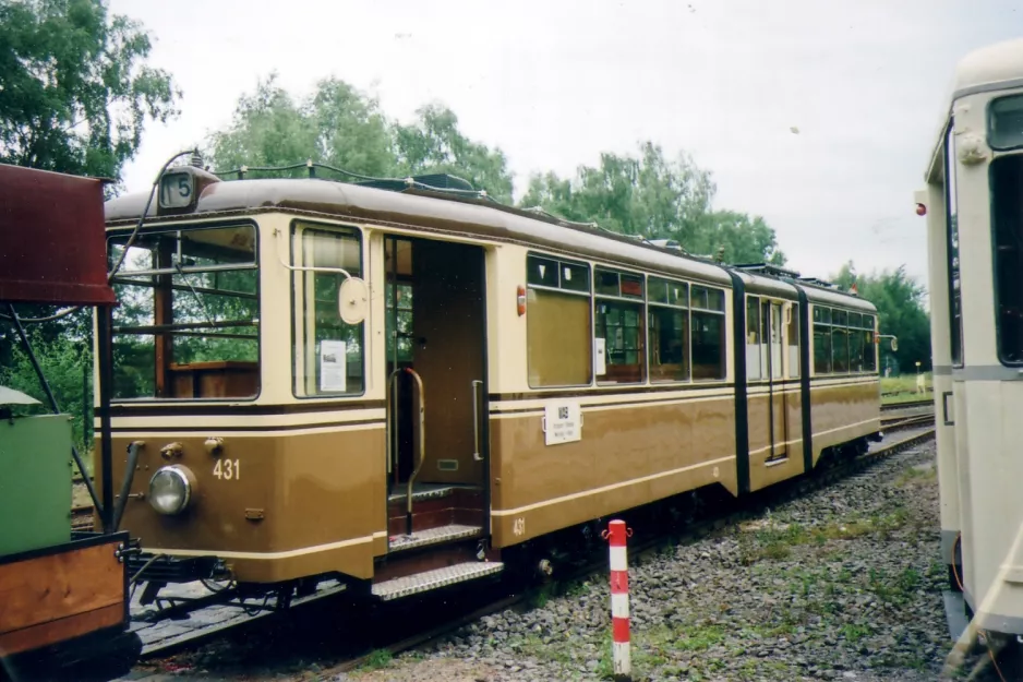 Dortmund Gelenkwagen 431 auf Bahnhof Mooskamp (Nahverkehrsmuseum Dortmund) (2007)