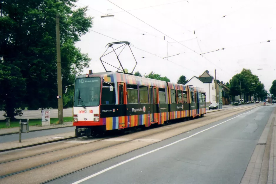 Dortmund Straßenbahnlinie U43 mit Gelenkwagen 154 am In den Börten (2007)