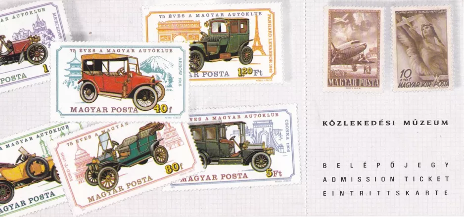 Eintrittskarte für Magyar Müszakí és Közlekedési Múzeum, die Vorderseite (1994)