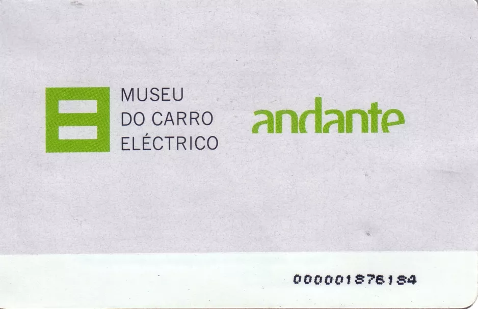 Eintrittskarte für Museu do Carro Eléctrico, die Rückseite (2008)