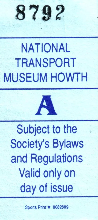 Eintrittskarte für National Transport Museum of Ireland (NTMI) (2006)