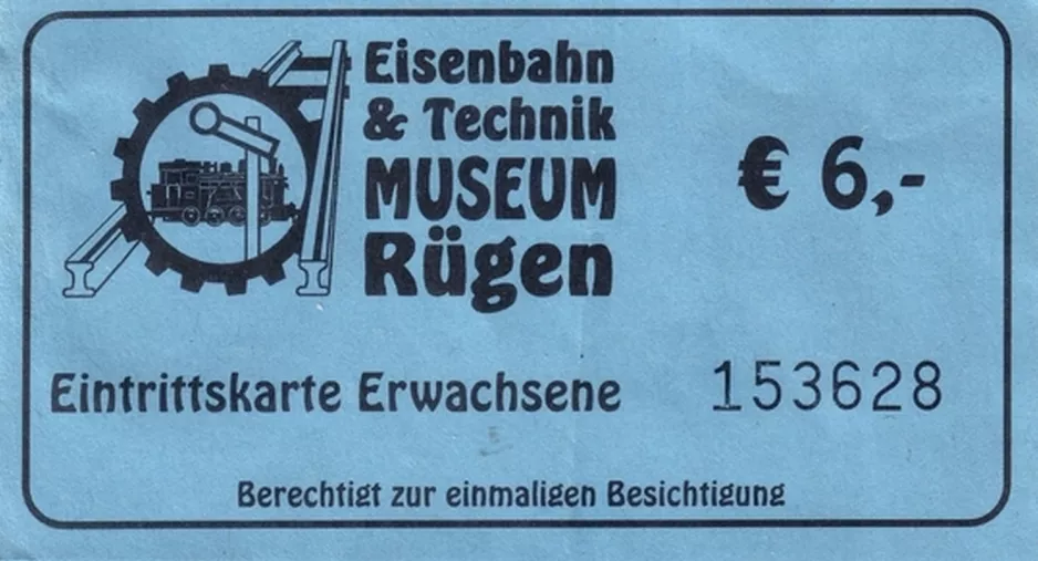 Eintrittskarte für Oldtimer Museum Rügen, die Vorderseite (2006)