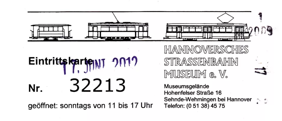 Eintrittskarte: Hannover  (2012)