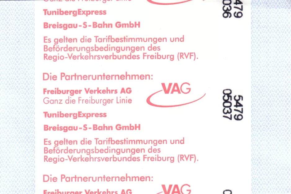 Erwachsenkarte für Freiburger Verkehr (VAG), die Rückseite (2008)