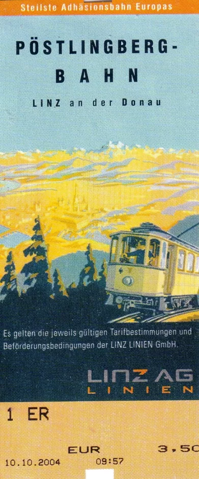 Erwachsenkarte für Linz AG, die Vorderseite (2004)