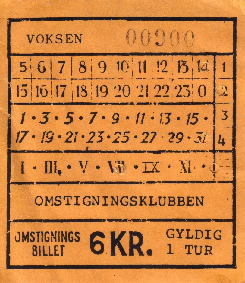 Erwachsenkarte für Omstigningsklubben Skælskør (1988)