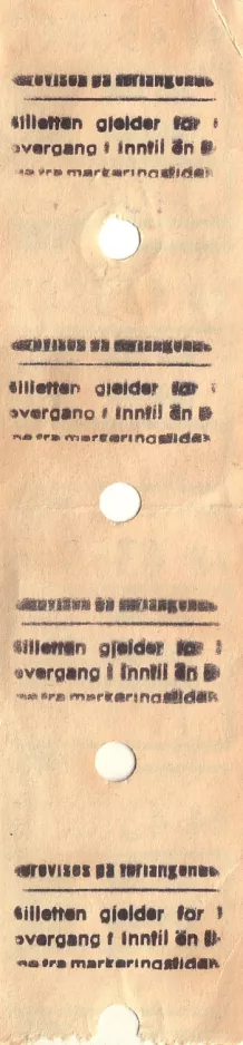 Erwachsenkarte für Sporveien, die Rückseite (1980)