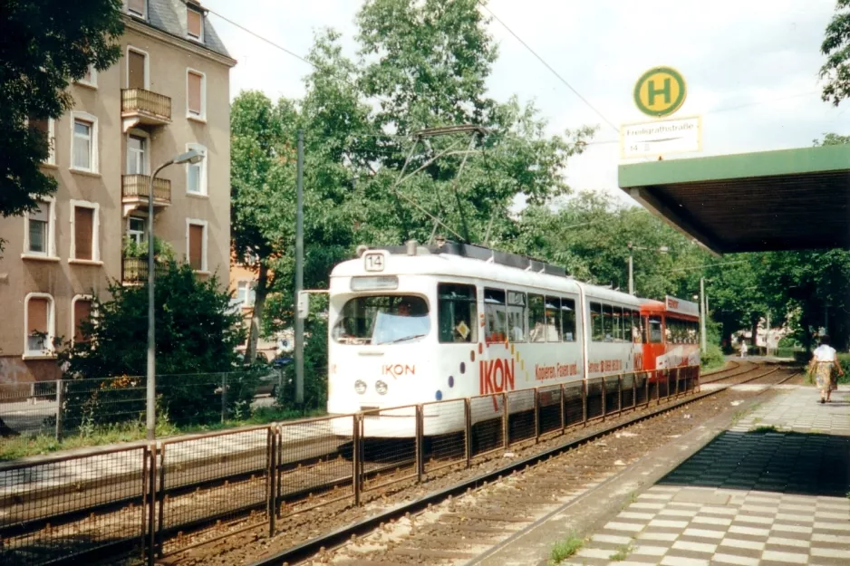 Frankfurt am Main Straßenbahnlinie 14 am Freiligrathstraße (1998)