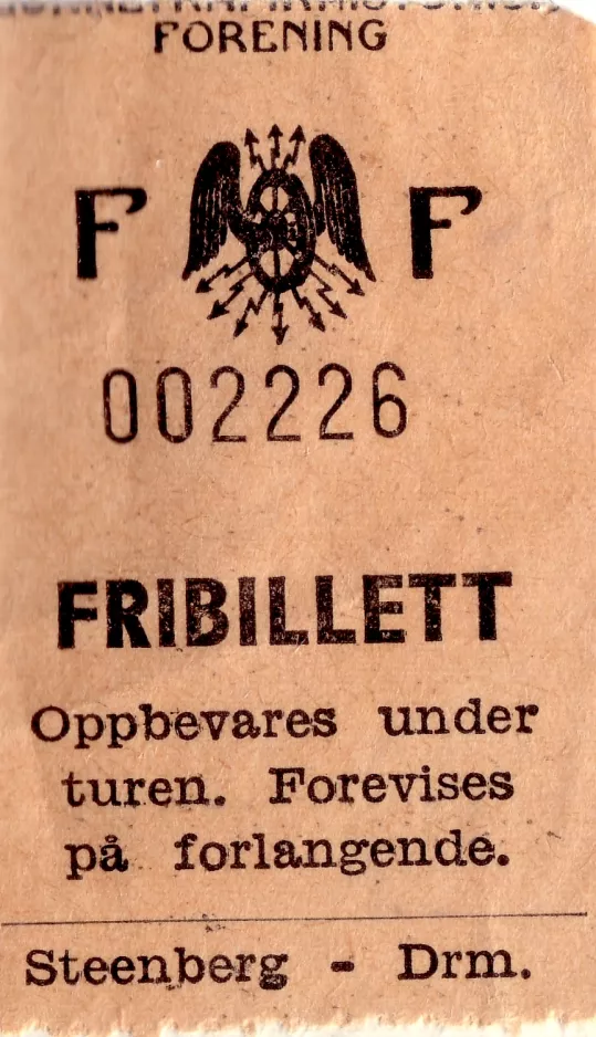 Freikarte für Oslo Verkehrsmuseum Vognhall 5 (1995)