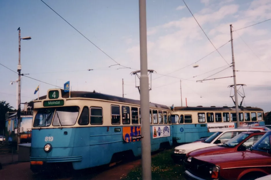 Göteborg Straßenbahnlinie 4 mit Triebwagen 819 am Saltholmen (1995)