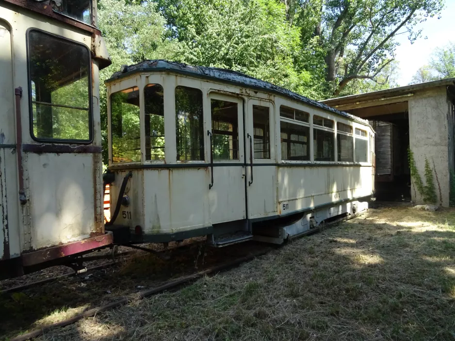 Hannover Beiwagen 511 am Straßenbahn-Museum (2022)