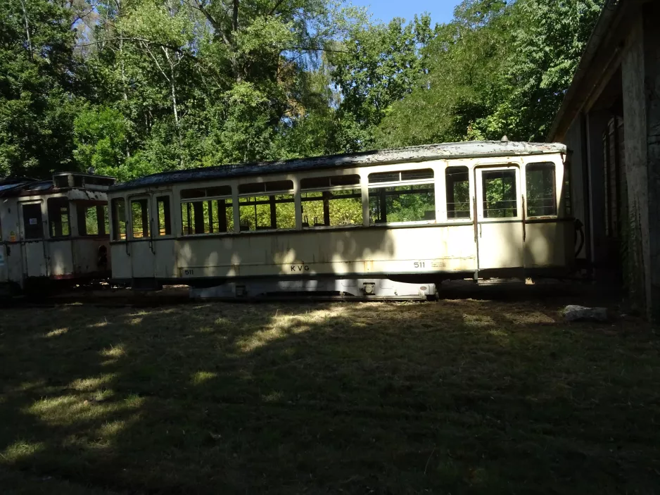 Hannover Beiwagen 511 draußen Straßenbahn-Museum (2022)