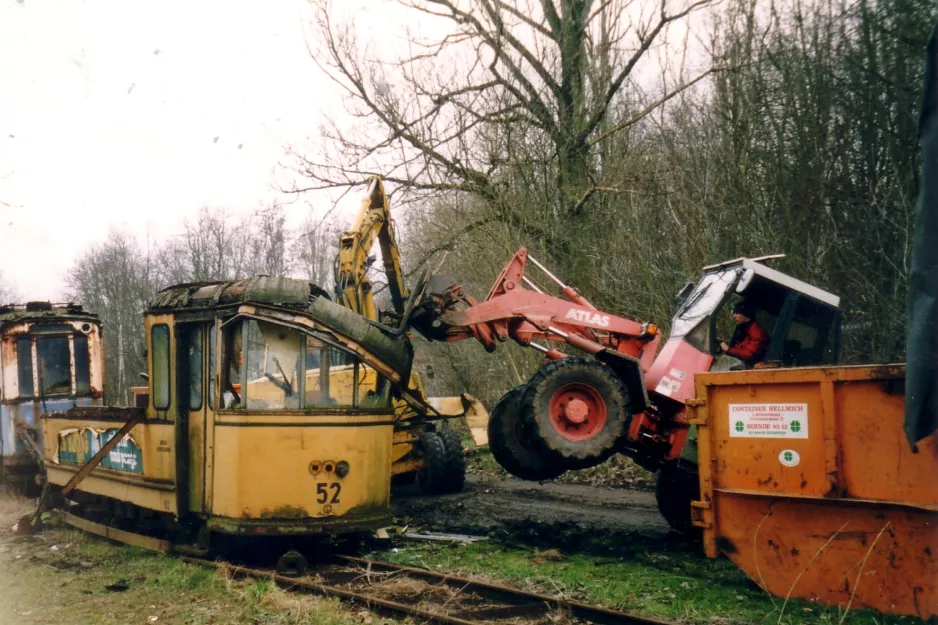 Hannover Beiwagen 52, die Rückseite Hannoversches Straßenbahn-Museum (2004)