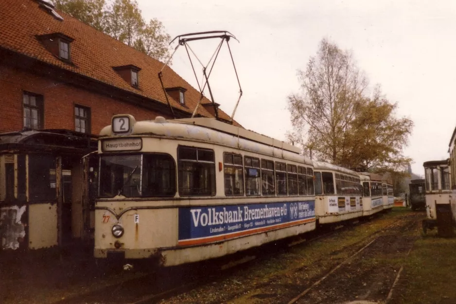 Hannover Triebwagen 77 auf Straßenbahn-Museum (1988)