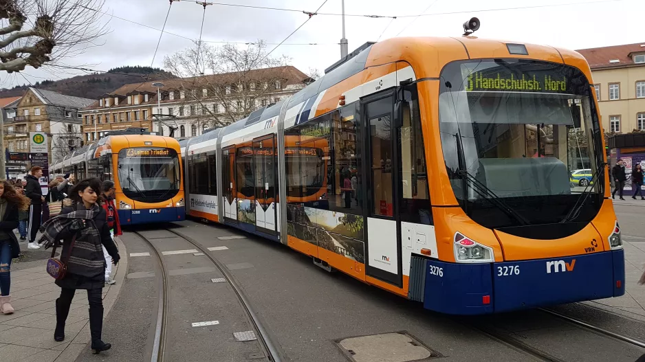 Heidelberg Straßenbahnlinie 23 mit Niederflurgelenkwagen 3288 am Bismarckplatz (2019)