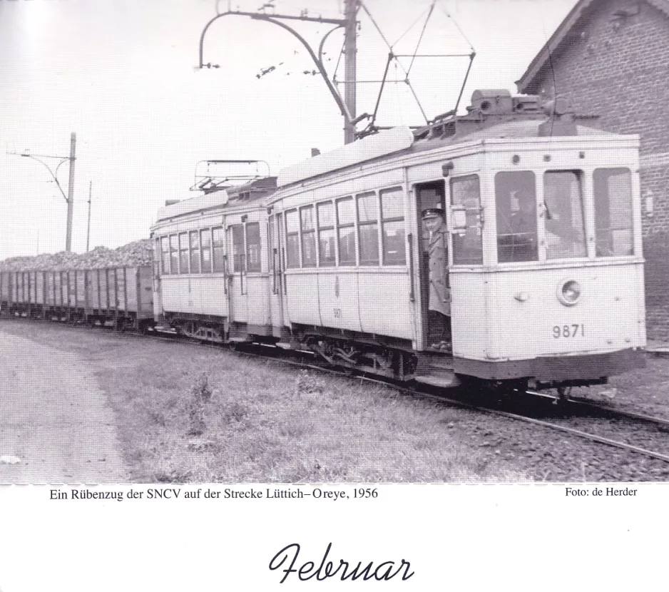 Kalender: Brüssel Regionallinie 476 mit Triebwagen 9871  (1956)