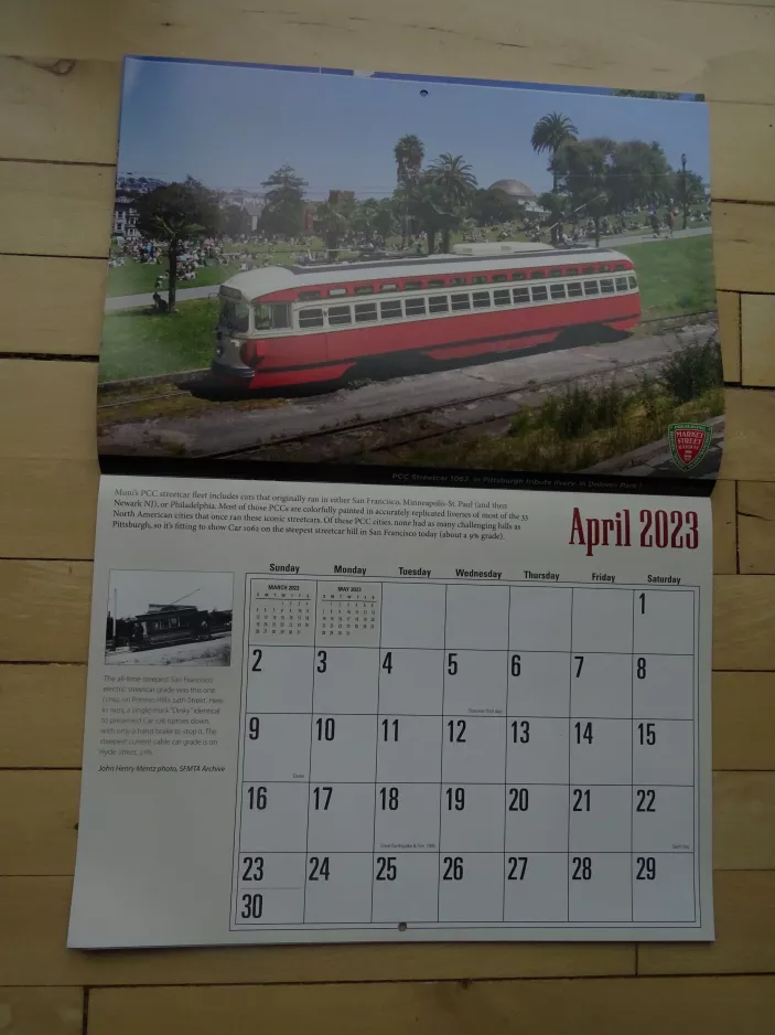 Kalender: San Francisco Triebwagen 1062 am Church & 18th (2023)