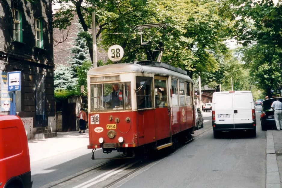 Kattowitz Straßenbahnlinie T38 mit Triebwagen 954 "Paulek" auf Smolenia (2004)