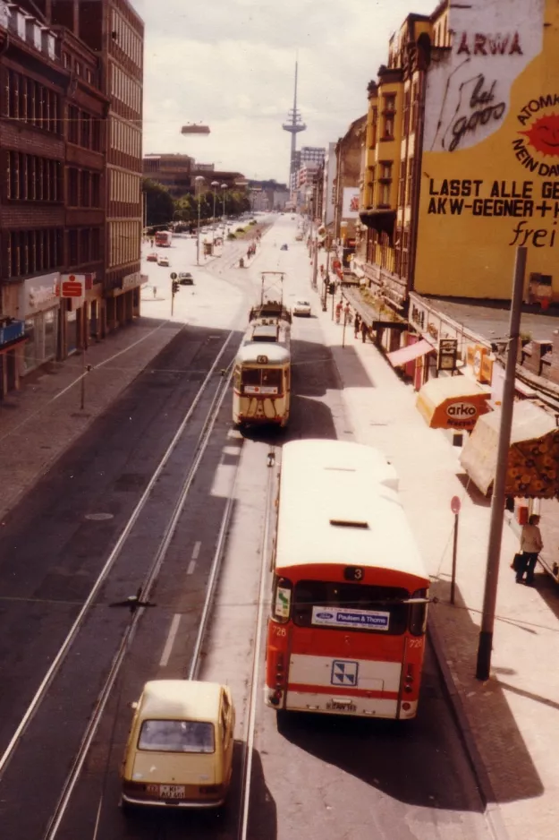 Kiel Straßenbahnlinie 4 nah Hauptbahnhof (1981)