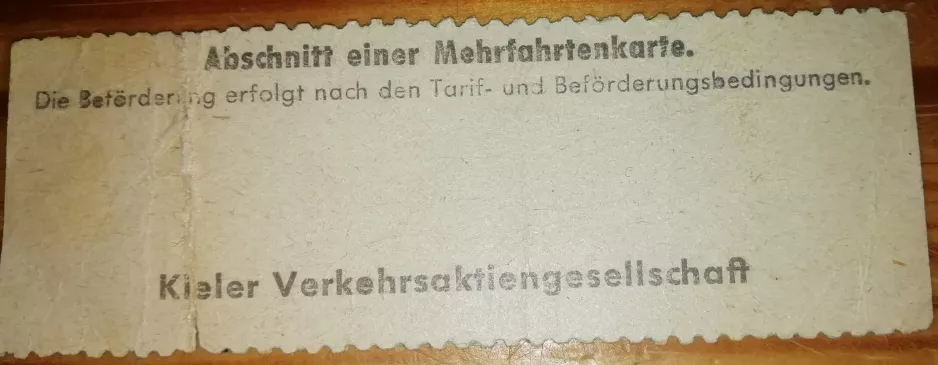Kinderkarte für Kieler Verkehr (KVAG), die Rückseite (1980)