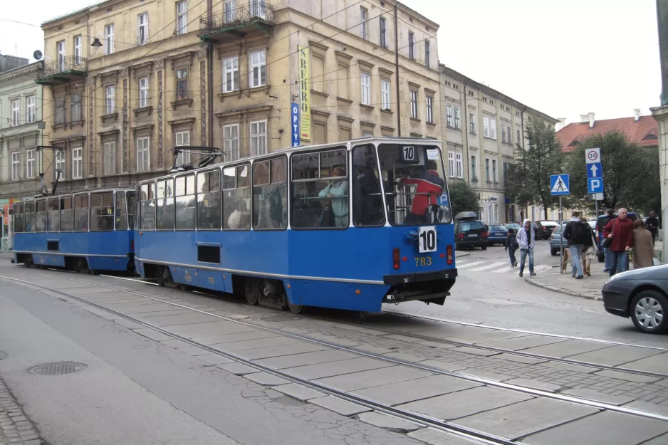 Krakau Straßenbahnlinie 10 mit Triebwagen 783nah Plac Wolnica (2011)