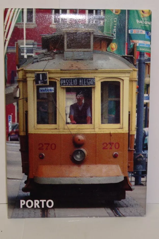 Kühlschrankmagnet: Porto Straßenbahnlinie 1 mit Triebwagen 270 (2008)
