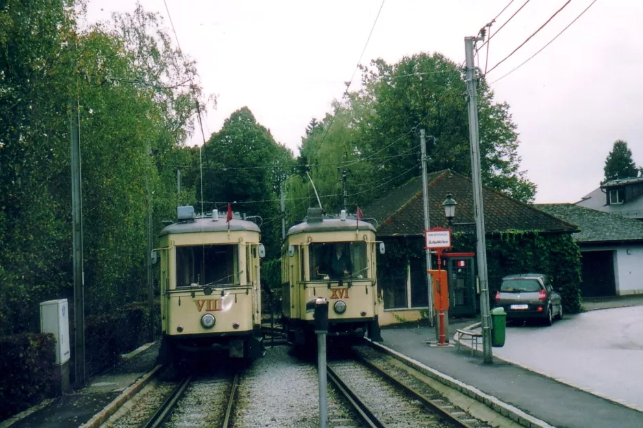 Linz Straßenbahnlinie 50 mit Triebwagen VIII am Schableder (2004)