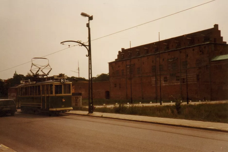 Malmö Museispårvägen mit Triebwagen 20 auf Malmöhusvägen (1990)