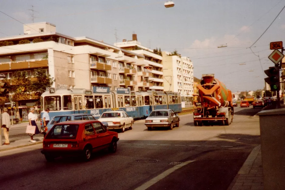 München Straßenbahnlinie 14 nah Schlüsselbergstraße (1982)