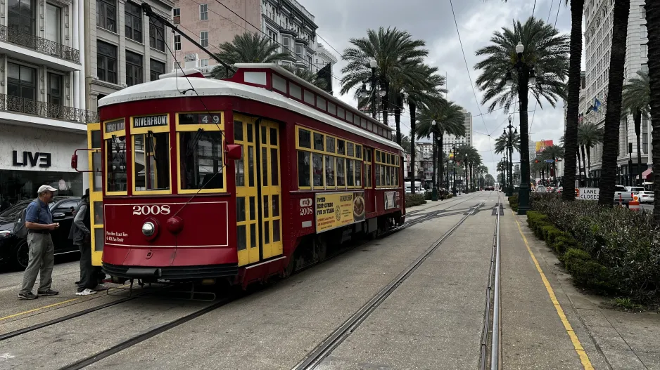 New Orleans Linie 49 Riverfront mit Triebwagen 2008 am Canal / Carondelet (2024)