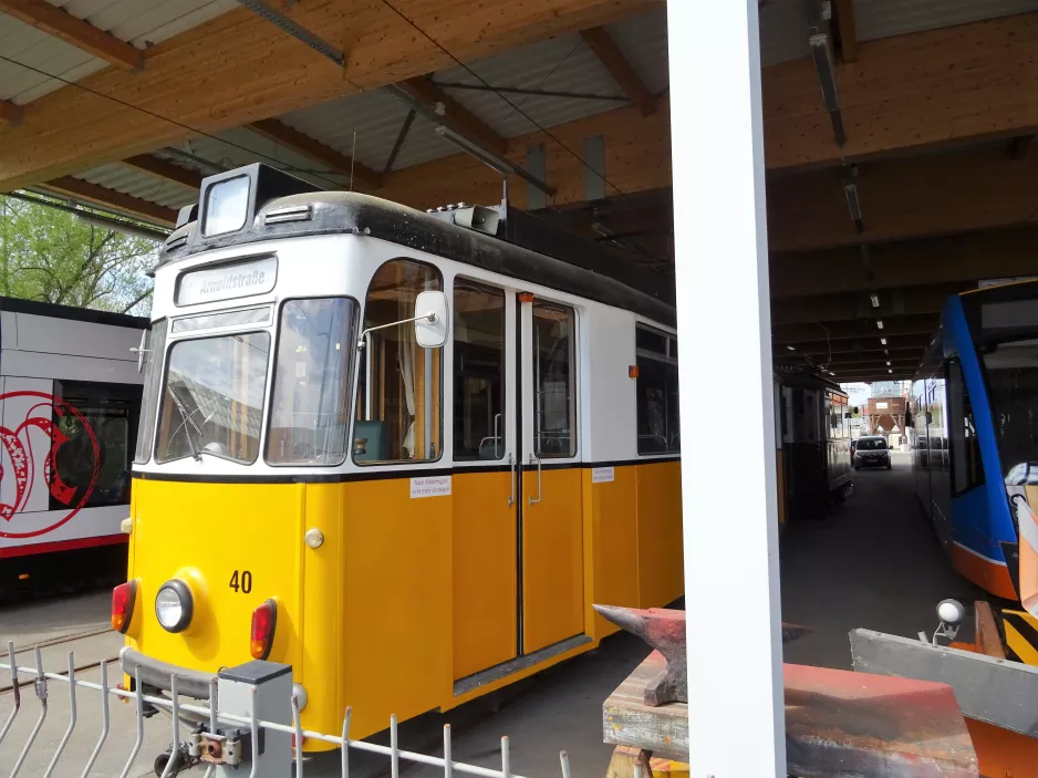 Nordhausen Museumswagen 40 im Depot Straßenbahndepot Grimmelallee (2017)