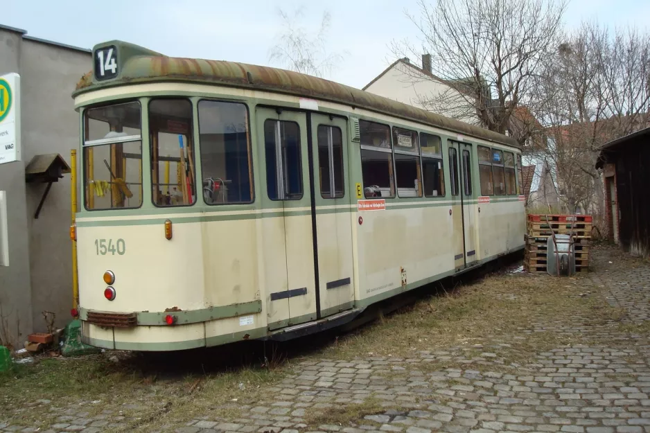 Nürnberg Beiwagen 1540 am Historische Straßenbahndepot St. Peter (2013)