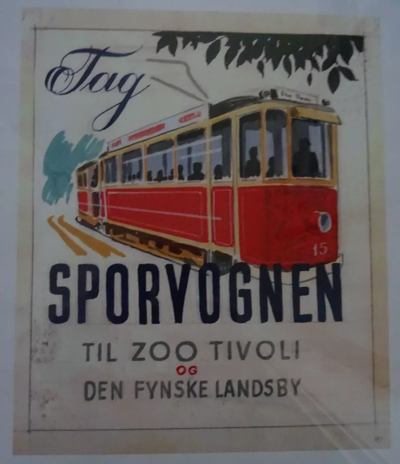 Plakat: Odense Hovedlinie mit Triebwagen 15  (1930-1940)